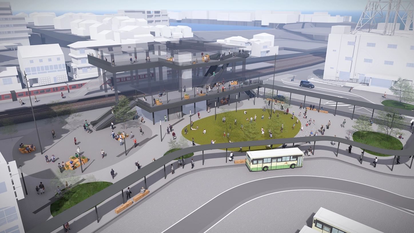 新駅と駅周辺の整備イメージ